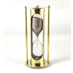 Elegant Brass Sand Timer Handmade Decorative Hourglass Office <b>Desk</b> Home Table Display Premium Collectible Gift - Product Image 3