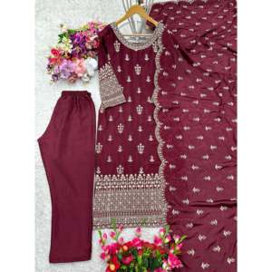 ชุดงานเลี้ยงสวยงามสไตล์อินเดียและปากีสถาน พร้อมเสื้อและผ้าคลุมไหล่ - Product Image 6