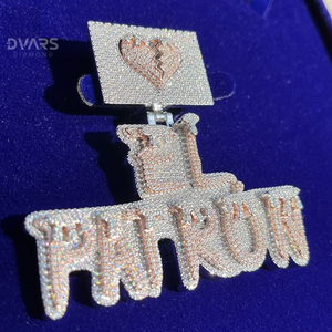 Colgante de Letra Personalizado con Moissanita, Plata de Ley 925, Joyería de Lujo Estilo Hip Hop, Amuleto con Nombre Personalizado - Product Image 4