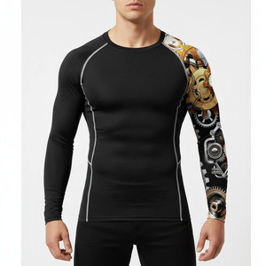 Camiseta Deportiva sin Mangas para Hombre BRUIT INDUSTRIES, Ecológica, de Poliéster/Algodón, 160g, Negra con Estampado Digital Geométrico Rojo, de Secado Rápido, para Gimnasio - Product Image 4