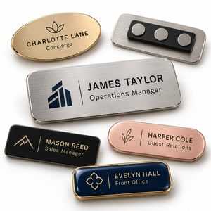 Placa de Identificación Personalizada, Etiqueta de Nombre Metálica para Uniformes de Personal Corporativo, Fabricante de Logotipos Personalizados - Product Image 1