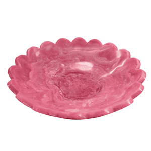 Bol de service en résine en forme de fleur rose, plat décoratif pour fruits, bord festonné poli, vaisselle - Product Image 3
