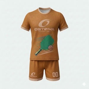 Custom Printed Breathable Quick Dry Unisex Pickleball Uniform Sports Shirt Short Sleeve Summer Front Logo Anti-UV Crew Neck - Product Image 3