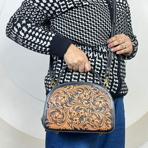 Hot Selling Western Customized Hand Tooled Cowhide Leather Vintage <b>Handbag</b> Stylish Shoulder Crossbody sling Bag for Women's - Product Image 4