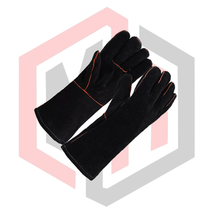 Gants de travail en cuir noir, résistants, antistatiques, anti-déchirures, de sécurité, 11 oz, 16 pouces, antidérapants - Product Image 3