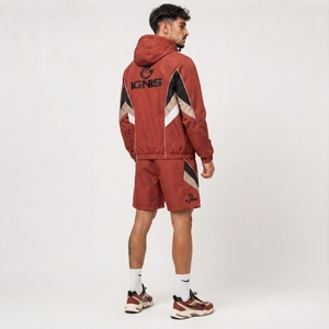 Ensemble de survêtement coupe-vent pour homme, veste à capuche confortable et short assorti, tenue respirante pour le sport et la remise en forme - Product Image 6