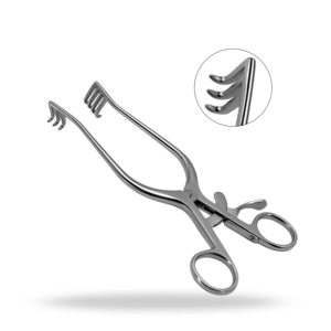 Rétracteurs Weitlaner 16 cm pour neurochirurgie, rétracteur auto-fixant pour exposition tissulaire en chirurgie de la colonne vertébrale - Product Image 1