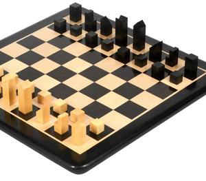 Piezas de Ajedrez Minimalistas Reproducidas en Madera de Buxus Ebonizada y Natural, Juego de Ajedrez de Madera con Altura de Rey de 2.79 cm al Mejor Precio - Product Image 3