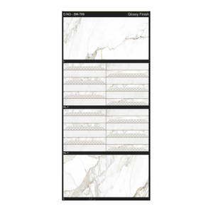 Offre Spéciale Carrelage Mural et de Sol 30x60 en Céramique et Porcelaine Effet Marbre Blanc Poli et Émaillé - Product Image 1