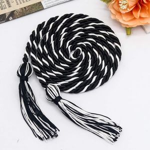 Cordón Retorcido Blanco y Negro con Borlas para Bolsos, Forma Redonda, Estilo Simple, Material de Nailon y Algodón, Precio Económico y OEM - Product Image 1