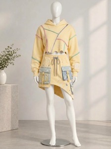 Women's Green Fleece Solid Short Hooded <b>Top</b> Skinny Pants Casual Autumn Tracksuit Set 100% Polyester - Product Image 6