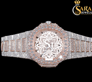 Reloj de diamantes totalmente dorado de calidad superior con acero inoxidable y esfera dorada para hombre disponible a un precio asequible - Product Image 3