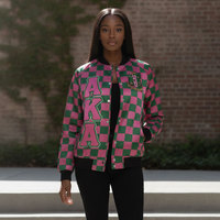 Veste universitaire grecque personnalisée pour sororité, veste bomber brodée avec patch en chenille, fabricant OEM ODM en gros