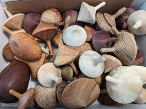 Collection of Handcrafted Wooden <b>Spinning</b> <b>Tops</b> Traditional Wooden Toys for Fun and Games Wooden <b>Spinning</b> <b>Tops</b> - Product Image 2