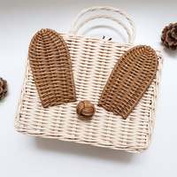 Valise en rotin de petite taille pour bébé et enfant en bas âge, faite à la main, adorable valise en forme de lapin, prix le plus bas