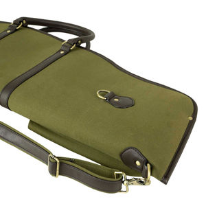 Estuche táctico premium de lona para accesorios de tiro con acolchado de forro polar y ribete de cuero, bolsa de transporte con forma de mira telescópica para equipo de campo. - Product Image 5