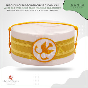 Tapa Dorada con Diseño de Corona |   Gorra con Corona Bordada a Mano con Hilos de Oro |   Gorra Masónica Blanca |   Gorra Ceremonial Masónica |   Personalizado - Product Image 2