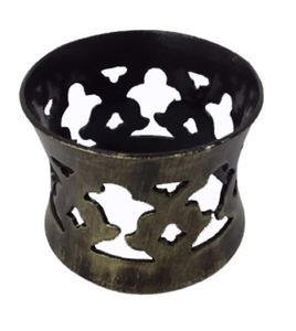 Anneau de serviette en métal finition antique, design ajouré, support décoratif pour serviettes de table pour mariage, réception, table à manger, hôtel, restaurant - Product Image 5