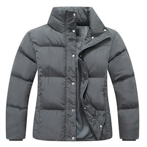 Chaqueta de plumón para hombre, transpirable, con tejido ecológico, cuello alto, manga larga, impresión de logotipo frontal personalizada. - Product Image 4