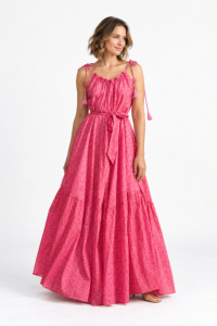 Vestido Maxi Ligero de Verano y Otoño para Mujer, Estilo Bohemio, Estampado Floral, Hecho a Mano con Técnica de Bloqueo, de Algodón Puro Ecológico y Lavable - Product Image 1