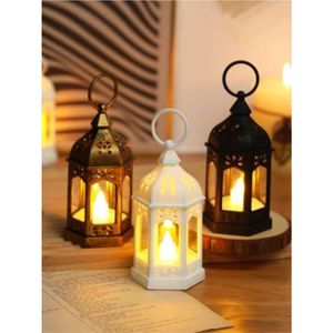 Farol Marroquí Vintage de Metal, Portavelas Decorativo Colgante, Faroles de Ramadán para Centros de Mesa de Boda, Adorno Decorativo para el Hogar - Product Image 1