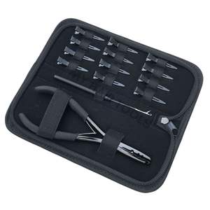 Commercial <b>Hair</b> Extension Tools Kit Featuring Micro Bead Crimping plier <b>Hair</b> Extension Loop Styling Clips Portable Rexine Case - Product Image 1
