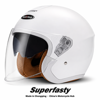 Casque de moto demi-face unisexe compatible avec tous les modèles, fermeture rapide, coque en ABS, toutes saisons, protection pour les trajets quotidiens