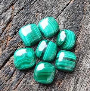 <b>Cushion</b> Cabochon 5.0mm-10.0mm Natural Malachite High Quality Jewelry Making Gemstone - Product Image 2