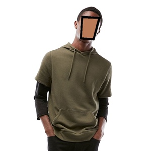 Sudadera con capucha térmica de manga corta de gran tamaño bordada impresa personalizada sudaderas con capucha transpirables para hombre - Product Image 1