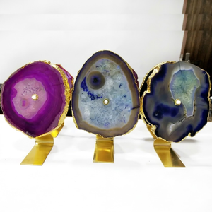 Stylish Agate <b>Table</b> <b>Clock</b> Home Decor | Natural Stone Desk <b>Clock</b> | Elegant <b>Table</b> Arrangement Display Piece Luxury Decor Accent - Product Image 3