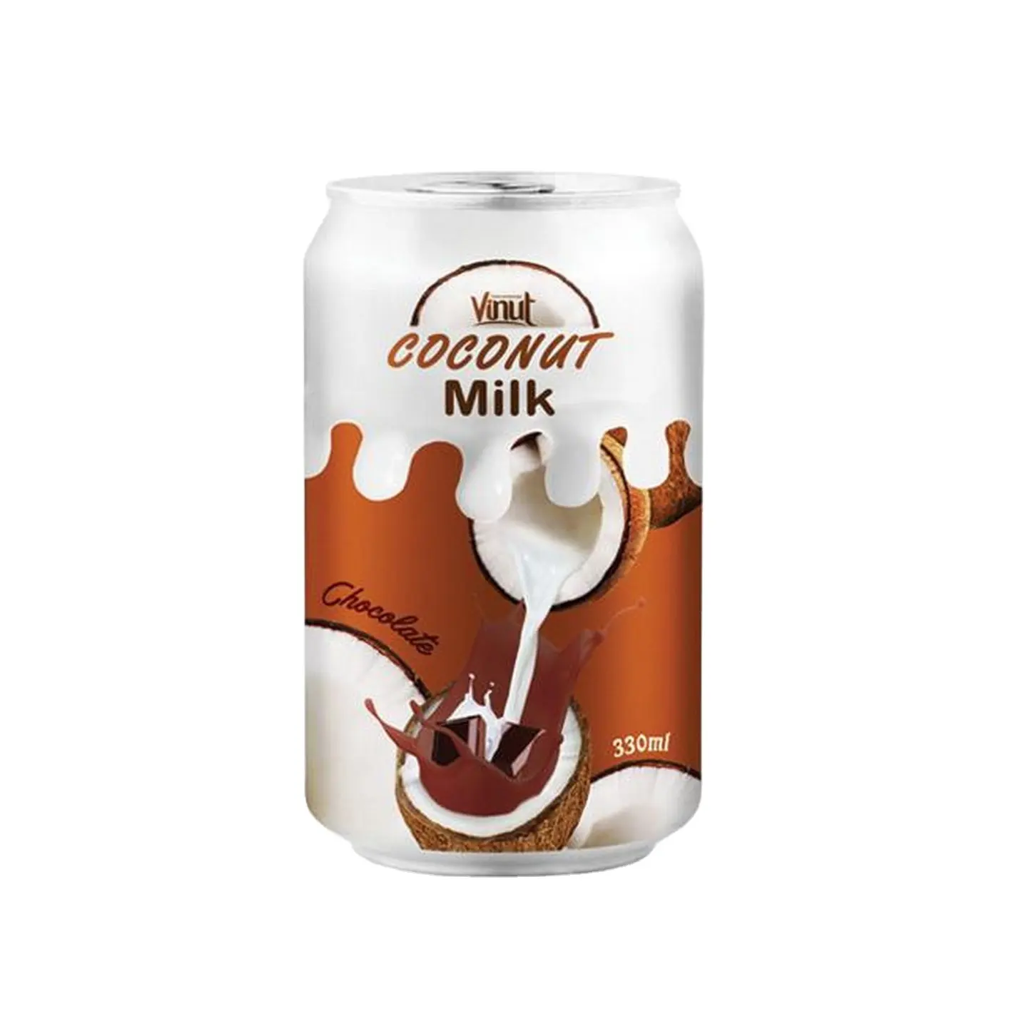 330ml VINUT Can (Tinned) Coconut milk with Chocolate Private Label Bulk Selling Suppliers No Sugar Glucose in Vietnam