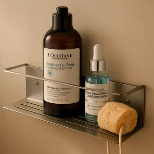 Estante de Baño de Esquina Moderno de Acero Inoxidable con Barra Frontal, Estante de Ducha Montado en la Pared para Uso en Hoteles, Diseño Rectangular - Product Image 2