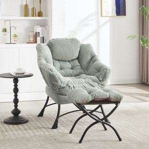Sillón Moderno Tapizado con Reposabrazos, Sillón Relajante y Otomana, Chaise Longue Moderna para Lectura y Descanso - Product Image 3