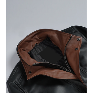 2026 OEM Most Demanding Black Cowhide Leather <b>Jackets</b> For Men's Dual Collar Genuine Quality Low MOQ Winter Fashion <b>Heated</b> <b>Jacket</b> - Product Image 3