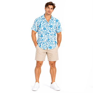 Chemise Homme Imprimée Intégrale Style Tropical Décontracté Manches Courtes pour Vacances et Plage Fabrication Personnalisée - Product Image 6