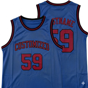 Maillot de basket-ball sublimé personnalisé, nom et numéro de l'équipe, col en V, sans manches, maillot de sport en spandex et polyester, maillot en mesh - Product Image 1