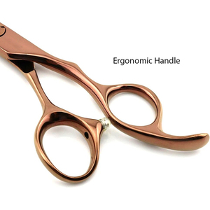 Ciseaux de barbier pour droitiers, rose gold, haute qualité, acier inoxydable 4Cr13, pointe droite et aiguisée, manche ergonomique, coupe de cheveux - Product Image 6