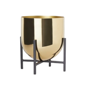 Macetero de Acero Inoxidable Pulido a Espejo con Soporte Metálico - Product Image 5