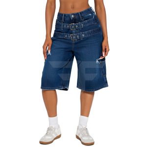 Pantalones Cortos de Verano para Mujer 2026, Ultra Cortos, Lavado Claro, Cintura Media, Transpirables, de Talle Bajo, Elásticos, Estilo Boyfriend - Product Image 1