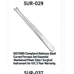 Ensemble de pinces courbées en acier inoxydable conformes à la norme ISO13485, instrument chirurgical manuel essentiel de classe I pour l'USI, garantie de 2 ans - Product Image 3