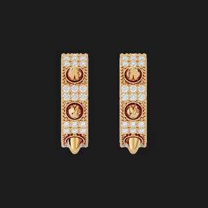 Pendientes de Plata de Ley 925 Chapados en Oro Rosa con Micro Pavé de Diamantes CZ, Estilo Hip Hop para Mujer - Product Image 5