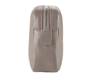 Neceser de Cuero, Estuche Cosmético Pequeño con Cierre de Cremallera, Bolsa de Maquillaje Portátil de Estilo Simple, Color Beige, Bolsa de Aseo para Viaje - Product Image 3