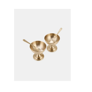 Bol à dessert en laiton avec cuillère, fabrication de qualité supérieure, vaisselle en laiton, bol à glace à prix avantageux - Product Image 1