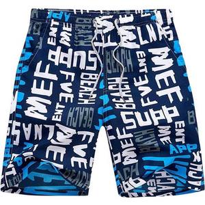 <b>Men</b> Letter Print Board Shorts Quick Dry Swim <b>Trunks</b> Elastic Waist Drawstring Beach Shorts Summer Vacation Wholesale Swimwear - Product Image 1