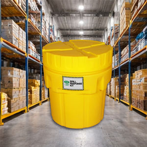 Kit Universal para Derrames, Tambor de Rescate de 75 Litros (20 Galones), Kit de Limpieza de Derrames de Aceite, Combustible y Productos Químicos con Almohadillas Absorbentes, Calcetines y EPP - Product Image 3