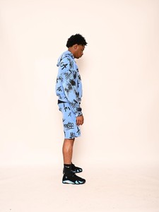 Ensemble sweat à capuche et short unisexe personnalisé en molleton épais avec fermeture éclair, tenue de survêtement deux pièces streetwear - Product Image 6