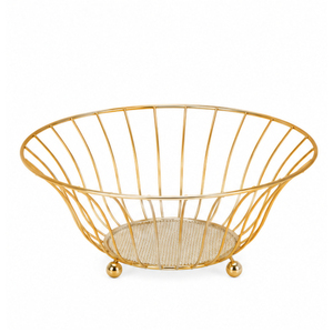 Corbeille à fruits moderne en métal doré, panier à légumes de comptoir pour cuisine, style minimaliste, panier de rangement pour collations - Product Image 1