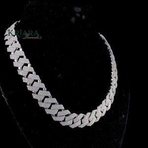 Moissanite <b>Statement</b> <b>Necklace</b> 18k Gold Plated S925 Silver Rhodium Plated Geometric Link Chain Luxury Party Jewelry Unisex - Product Image 2