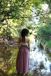 Jupe longue fendue en coton bohème pour femme, fluide, idéale pour festival, danse, été, plage, tenue de soirée, confortable et légère - Product Image 2