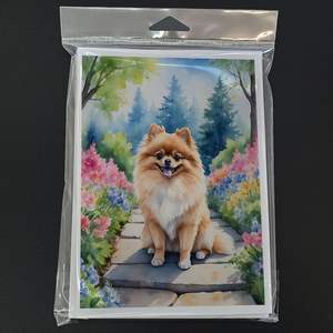 Lunatique A7 Taille 5x7 Pomeranian Spring Path Cartes de notes vierges Lot de 8 avec enveloppes pour salutations - Product Image 3